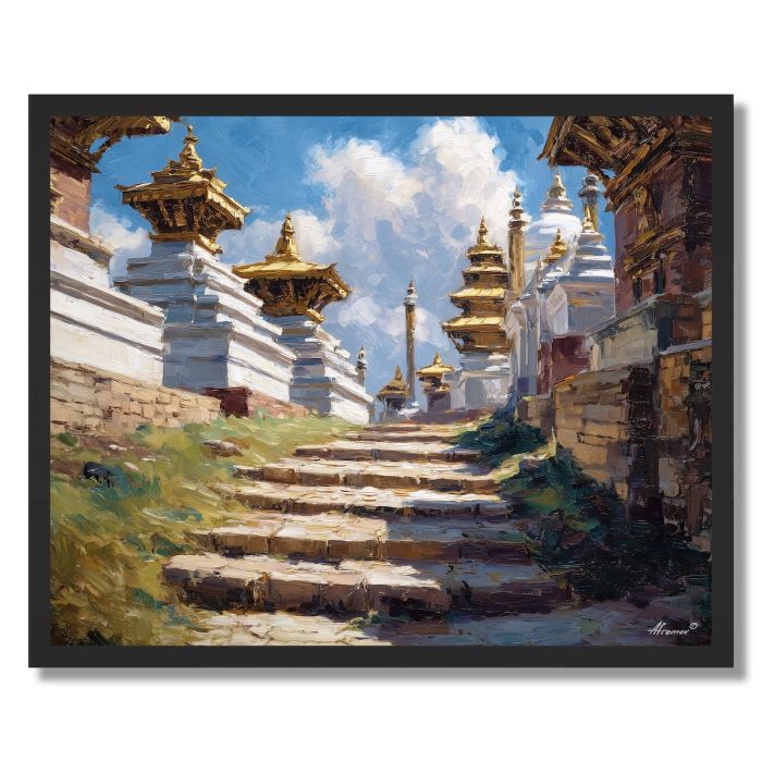 NEPAL GOLDEN PATH - FRAMED