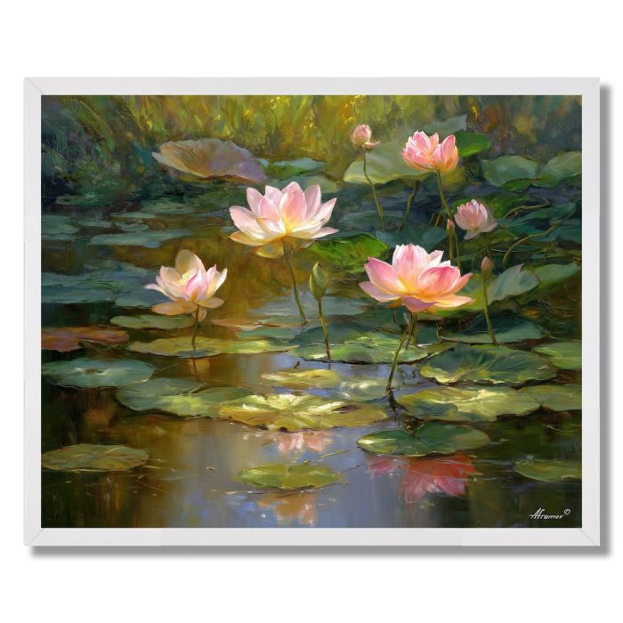 INDIAN LOTUS GARDEN - FRAMED