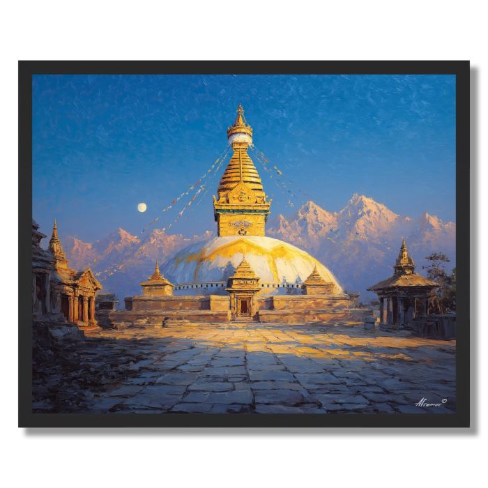NEPAL SUN TEMPLE - FRAMED