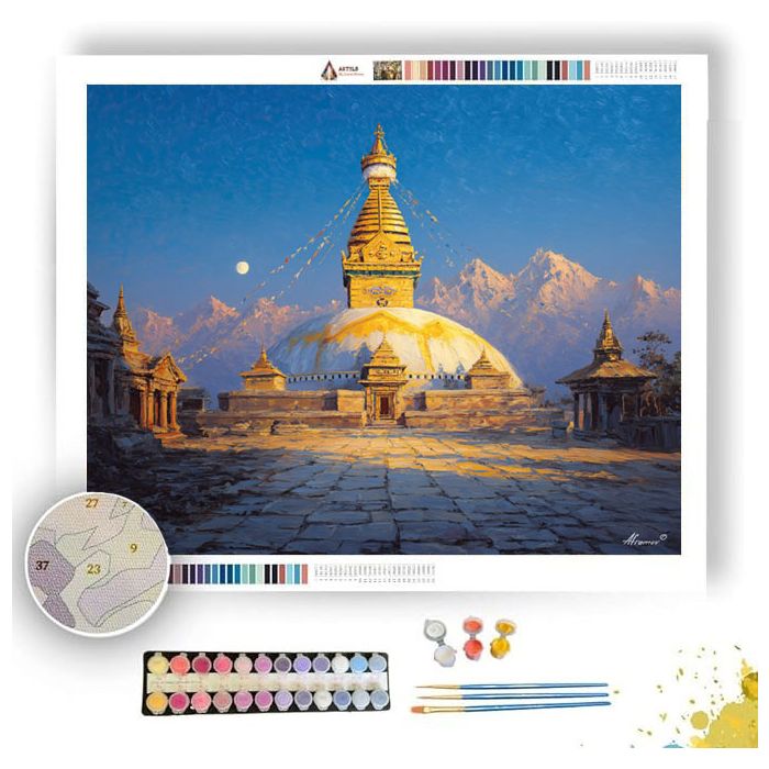NEPAL SUN TEMPLE - Paint by Numbers Full Kit