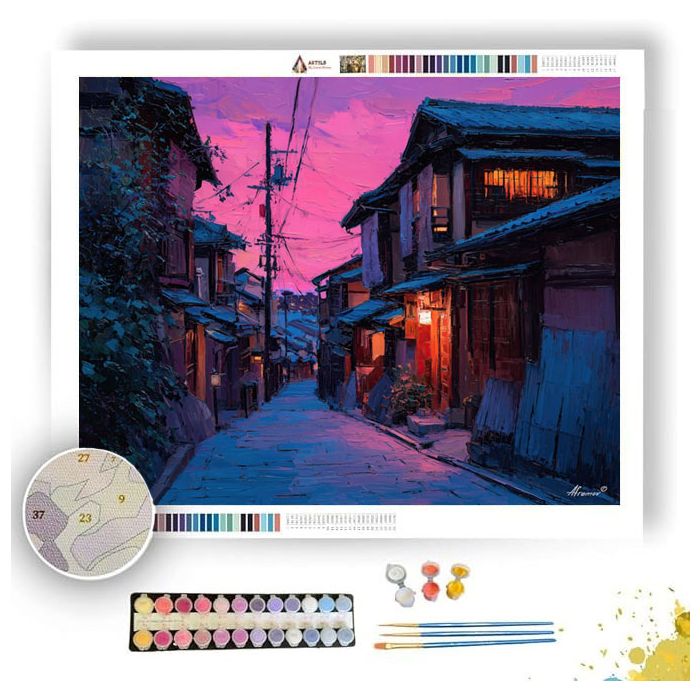 KYOTO LANTERN STREET - Paint by Numbers Full Kit