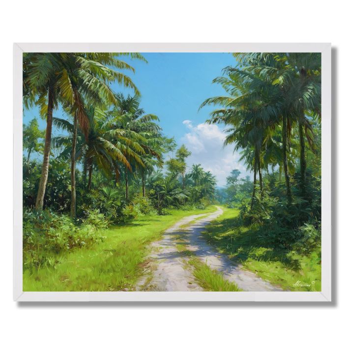 INDONESIAN PALM ROAD - FRAMED