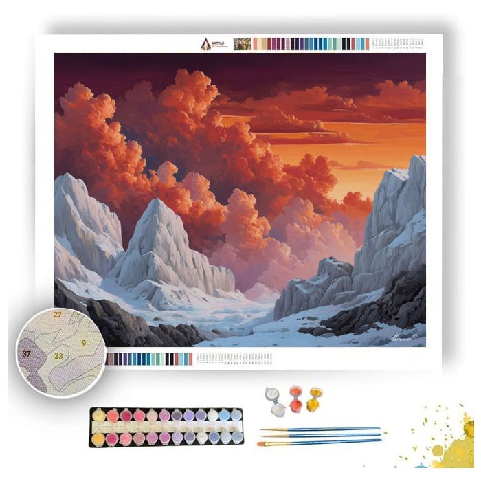 GREEK MOUNTAIN SUNSET - Paint by Numbers Full Kit