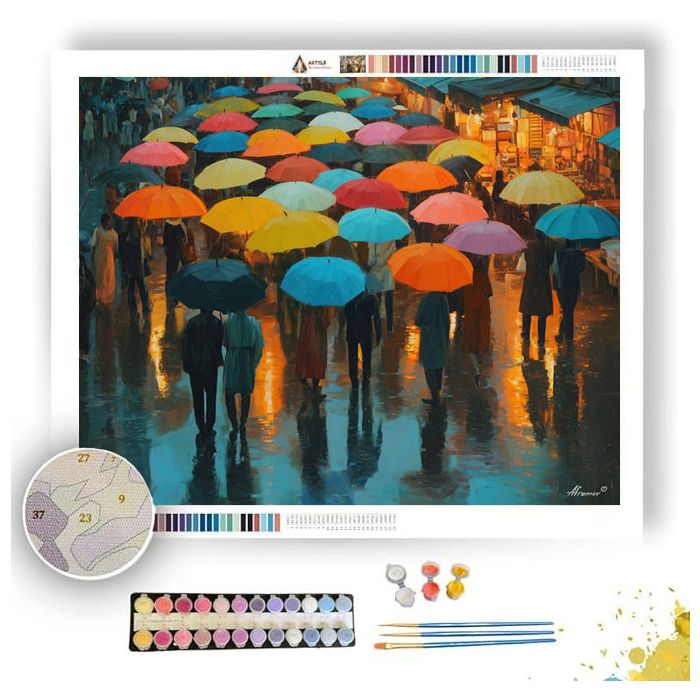 HONG KONG RAIN MARKET - Paint by Numbers Full Kit
