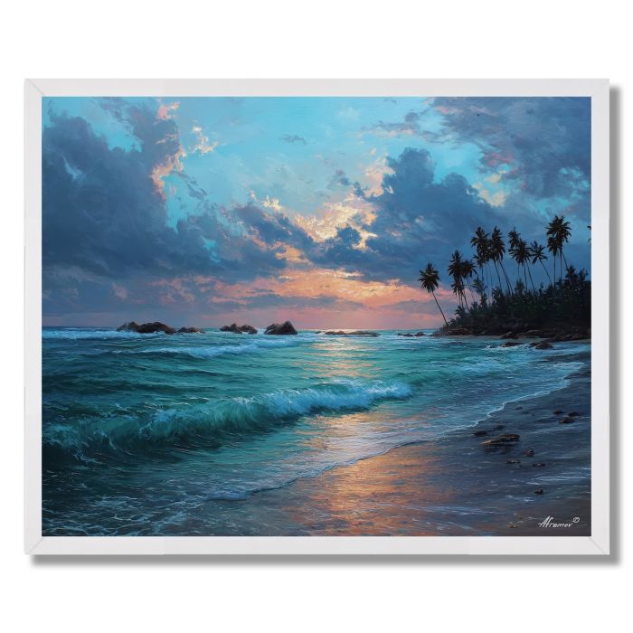 SRI LANKAN PALM SHORE - FRAMED