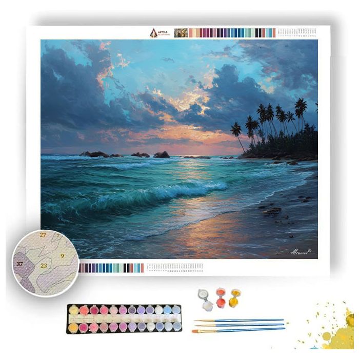 SRI LANKAN PALM SHORE - Paint by Numbers Full Kit