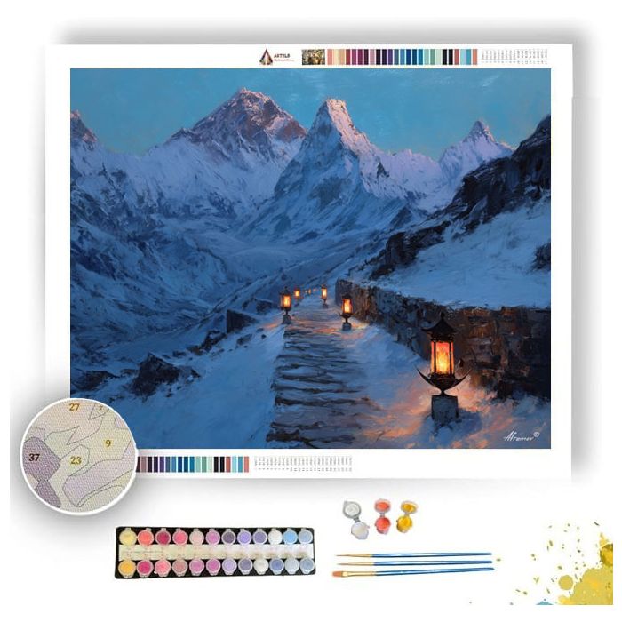 NEPAL MOUNTAIN PATH - Paint by Numbers Full Kit