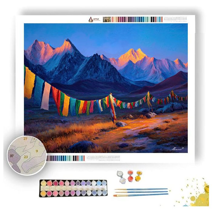 TIBETAN SUN PRAYER - Paint by Numbers Full Kit