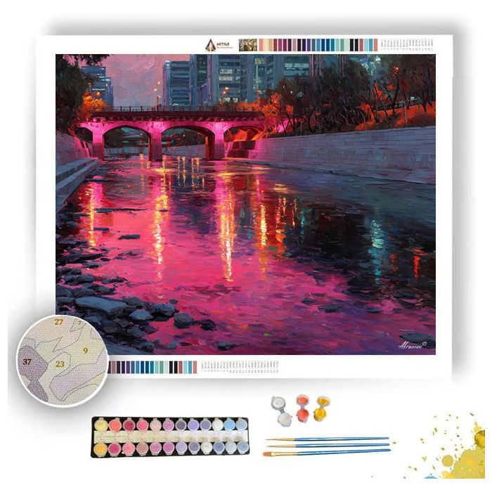 SEOUL EVENING REFLECTIONS - Paint by Numbers Full Kit
