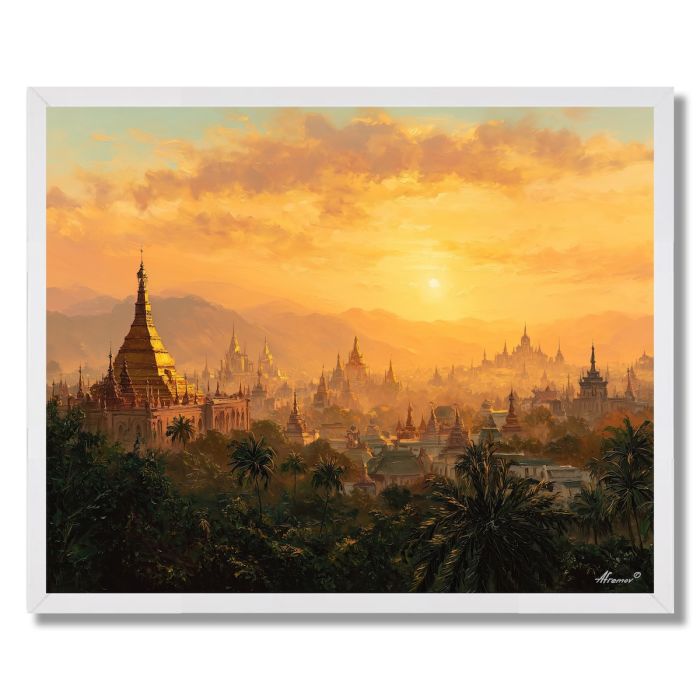 BURMESE GOLDEN HORIZON - FRAMED