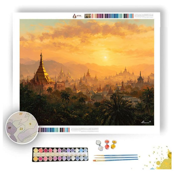 BURMESE GOLDEN HORIZON - Paint by Numbers Full Kit