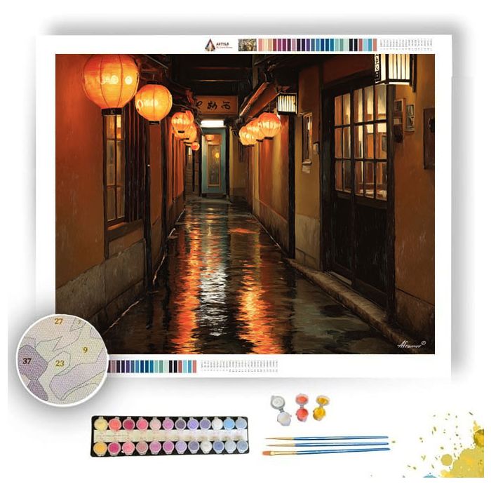 KYOTO ALLEY RAIN - Paint by Numbers Full Kit