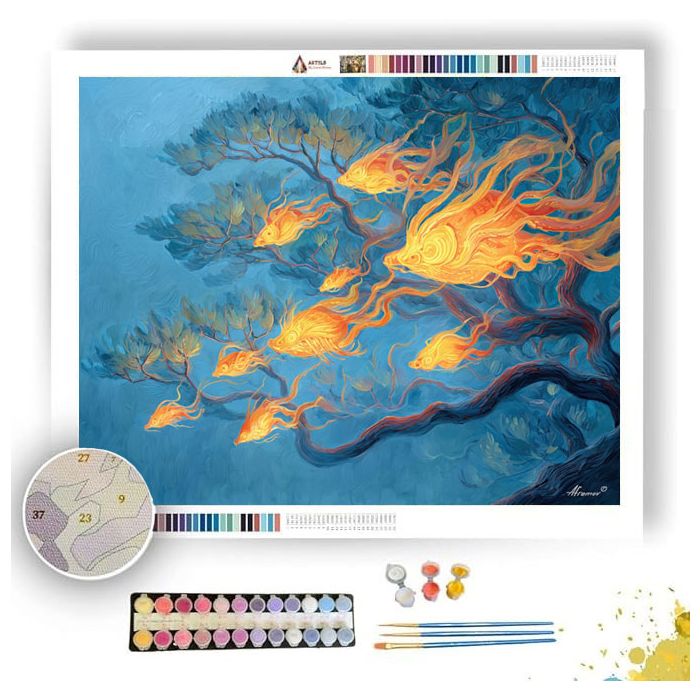 JAPANESE FIRE DANCE - Paint by Numbers Full Kit