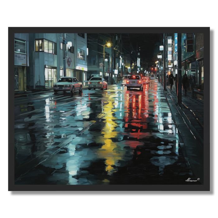 SEOUL STREETLIGHT EVENING - FRAMED