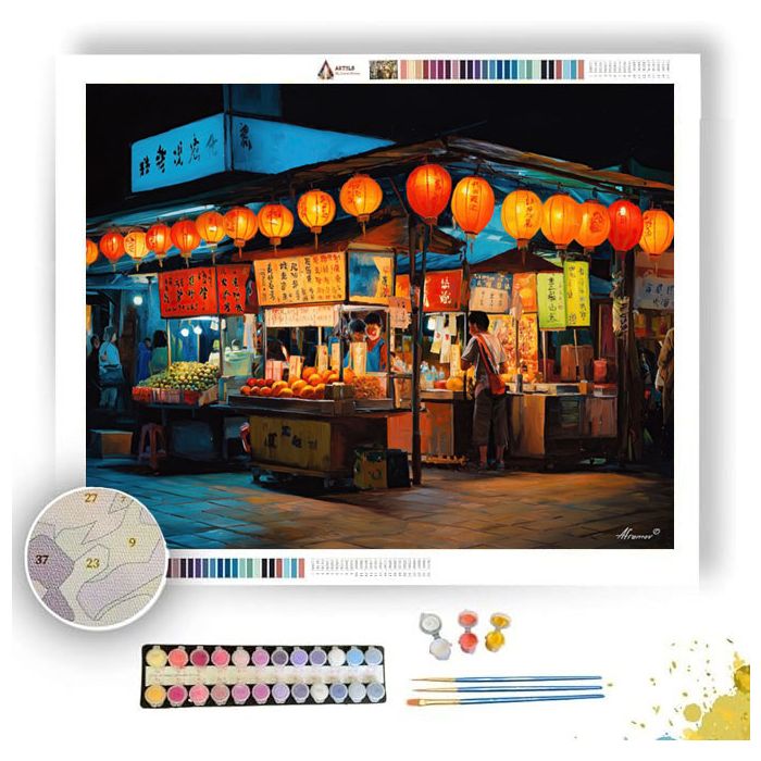 TAIPEI NIGHT MARKET - Paint by Numbers Full Kit