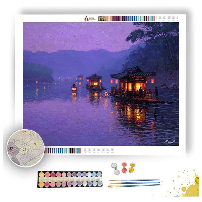 KOREAN RIVER EVENING - Paint by Numbers Full Kit