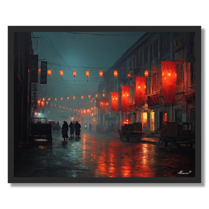 CHINESE SPRING STREETS - FRAMED