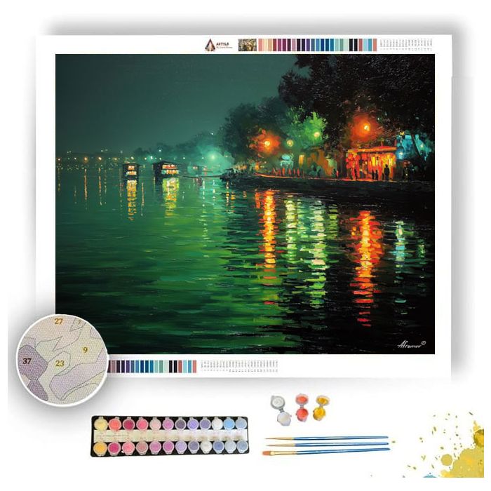 HANOI EVENING RIVER - Paint by Numbers Full Kit