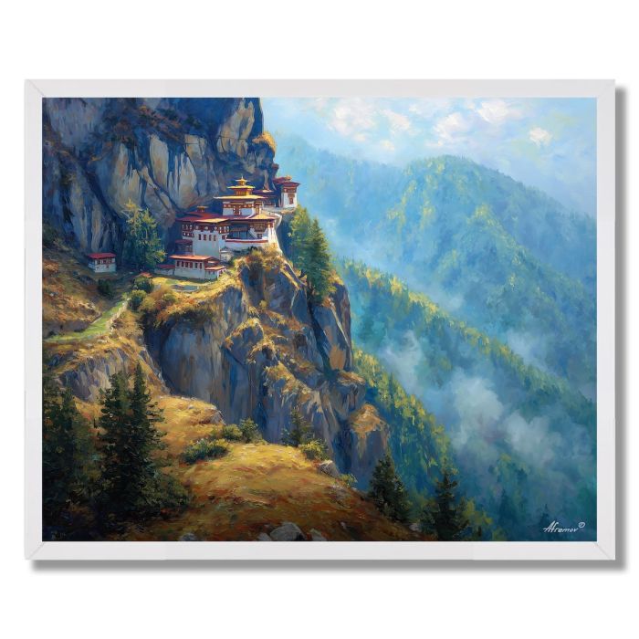 BHUTANESE MONASTERY LIGHT - FRAMED