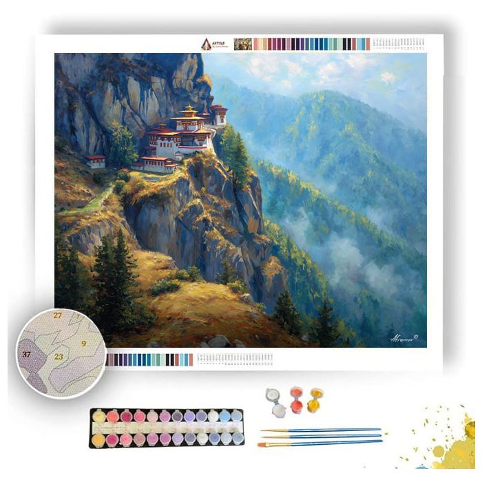 BHUTANESE MONASTERY LIGHT - Paint by Numbers Full Kit