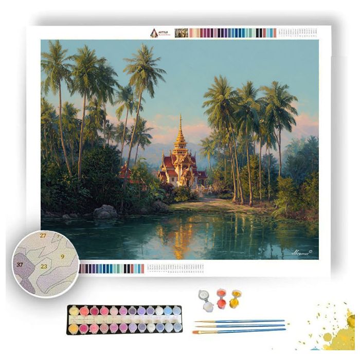 THAI TEMPLE GLOW - Paint by Numbers Full Kit