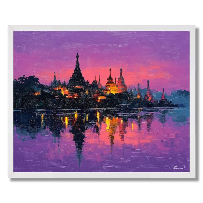 BURMESE LAKE LIGHT - FRAMED