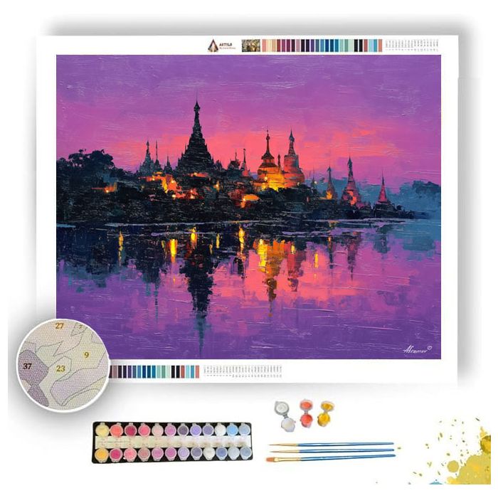 BURMESE LAKE LIGHT - Paint by Numbers Full Kit