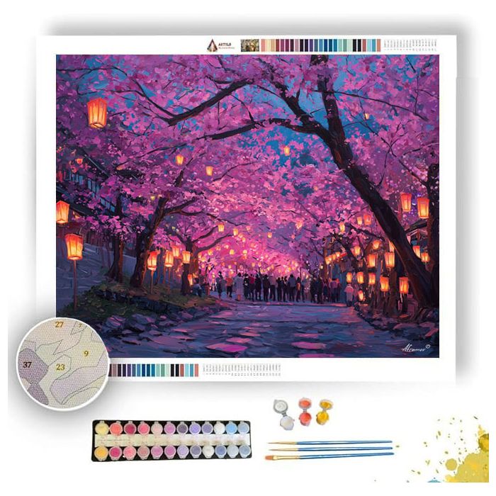 KYOTO HANAMI NIGHT - Paint by Numbers Full Kit