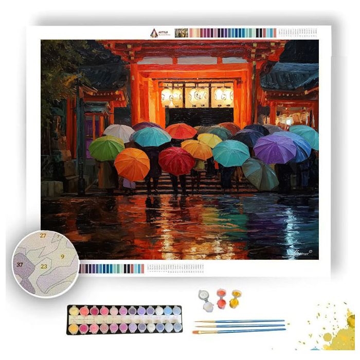 KYOTO RAIN PARADE - Paint by Numbers Full Kit