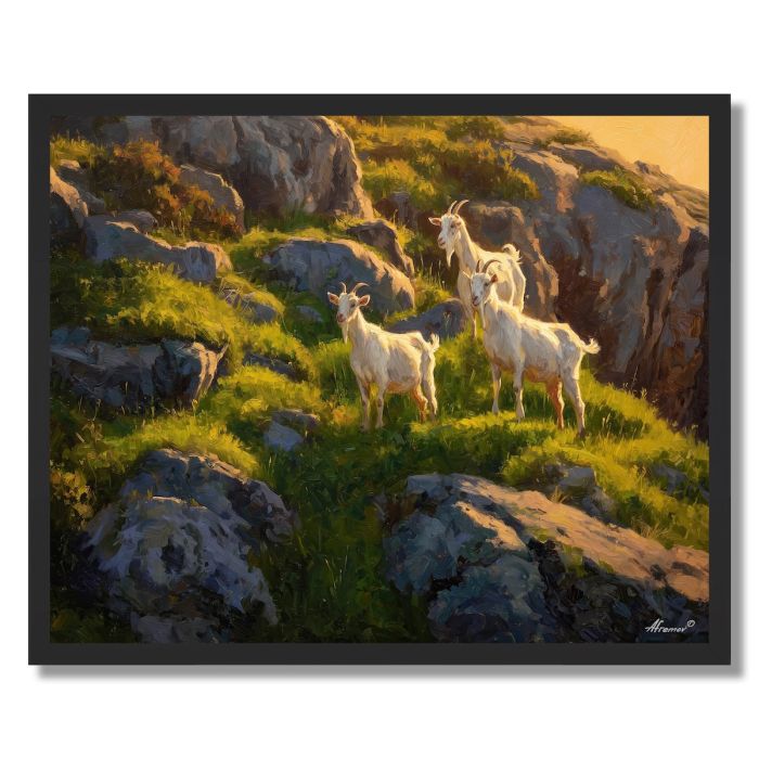 GOATS IN THE HILLS - FRAMED