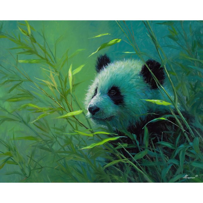 PANDA IN BAMBOO LIGHT
