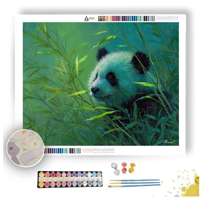 PANDA IN BAMBOO LIGHT - Paint by Numbers Full Kit