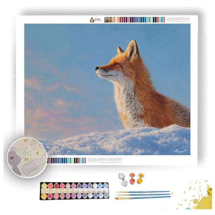 FOX IN SNOWLIGHT - Paint by Numbers Full Kit