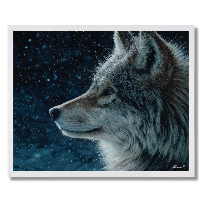 WOLF IN WINTER LIGHT - FRAMED