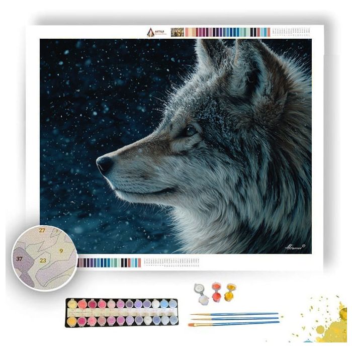 WOLF IN WINTER LIGHT - Paint by Numbers Full Kit