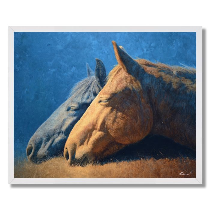 HORSES AT REST - FRAMED