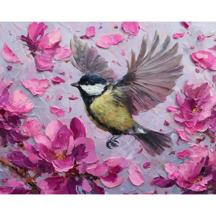 BIRD IN BLOSSOM WIND