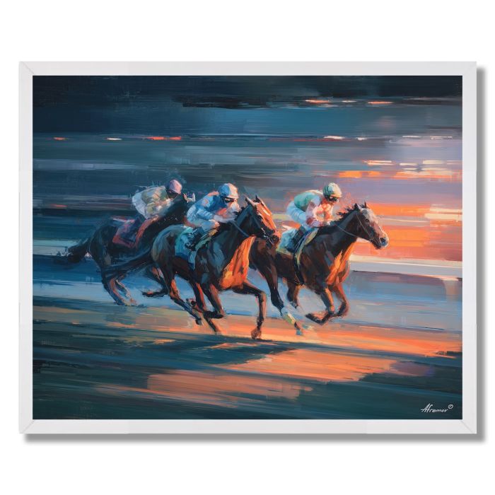 HORSE RACE DUSK - FRAMED