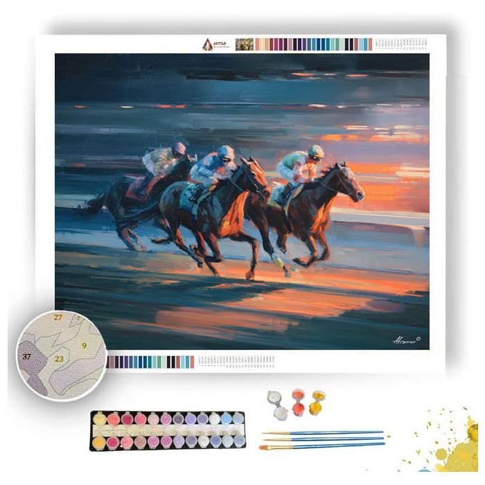 HORSE RACE DUSK - Paint by Numbers Full Kit