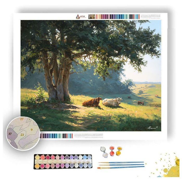 COWS UNDER TREE - Paint by Numbers Full Kit