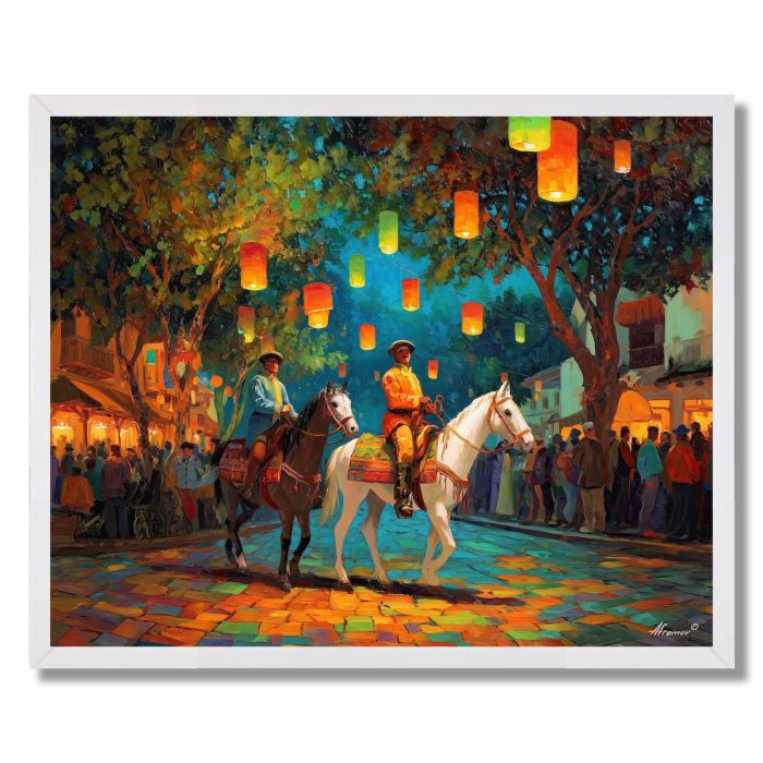 HORSE PARADE EVENING - FRAMED