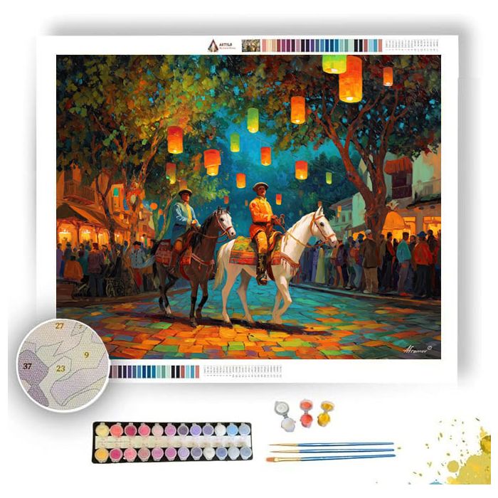 HORSE PARADE EVENING - Paint by Numbers Full Kit
