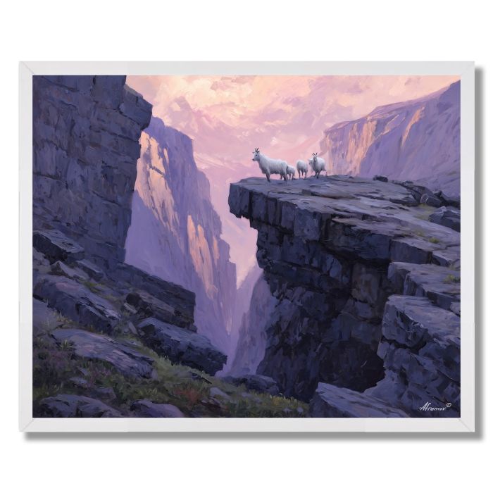 MOUNTAIN GOATS AT DAWN - FRAMED