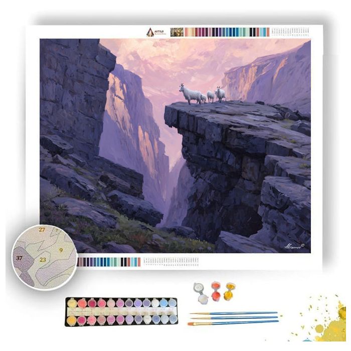 MOUNTAIN GOATS AT DAWN - Paint by Numbers Full Kit