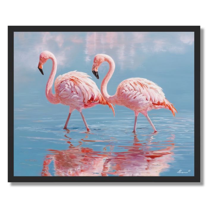 SONG OF FLAMINGOS - FRAMED
