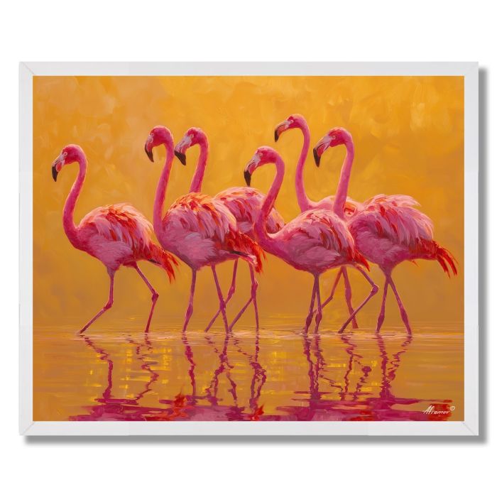 FLAMINGO PARADE - FRAMED