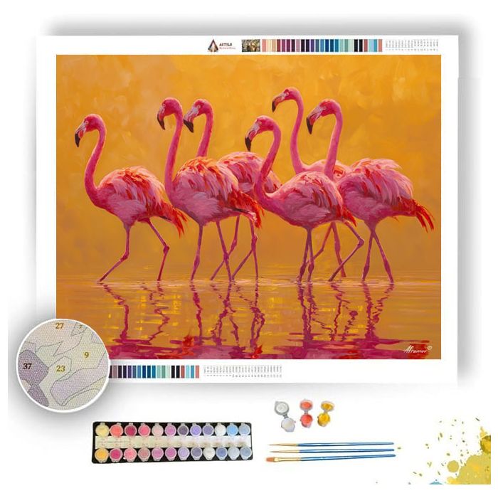 FLAMINGO PARADE - Paint by Numbers Full Kit