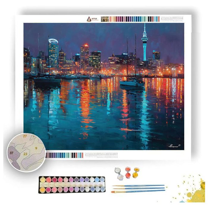 AUCKLAND HARBOR EVENING - Paint by Numbers Full Kit