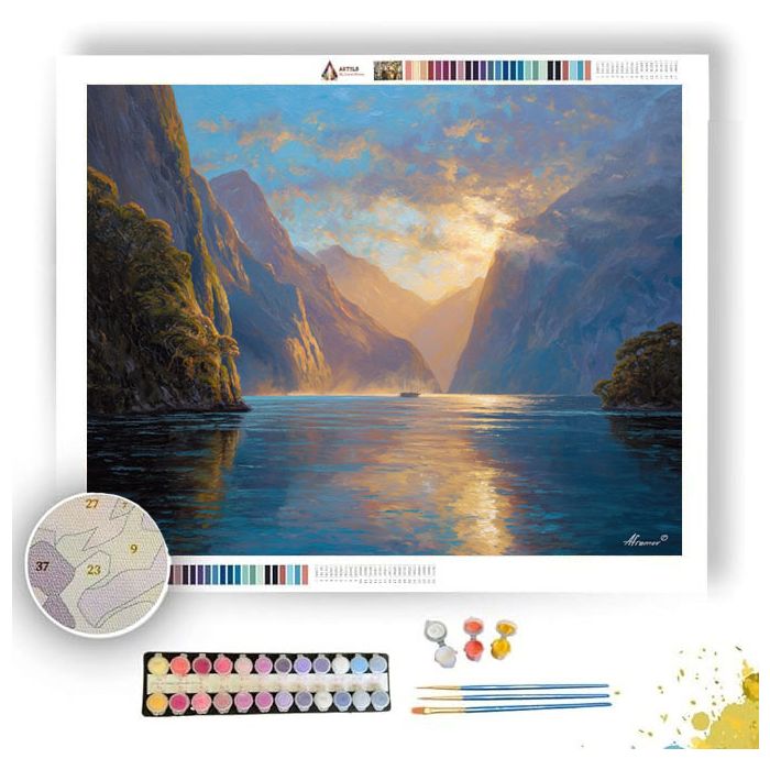 MILFORD SOUND SUNRISE - Paint by Numbers Full Kit