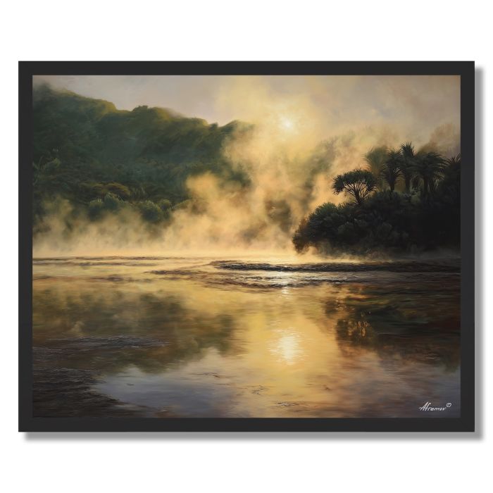 ROTORUA STEAM MORNING - FRAMED
